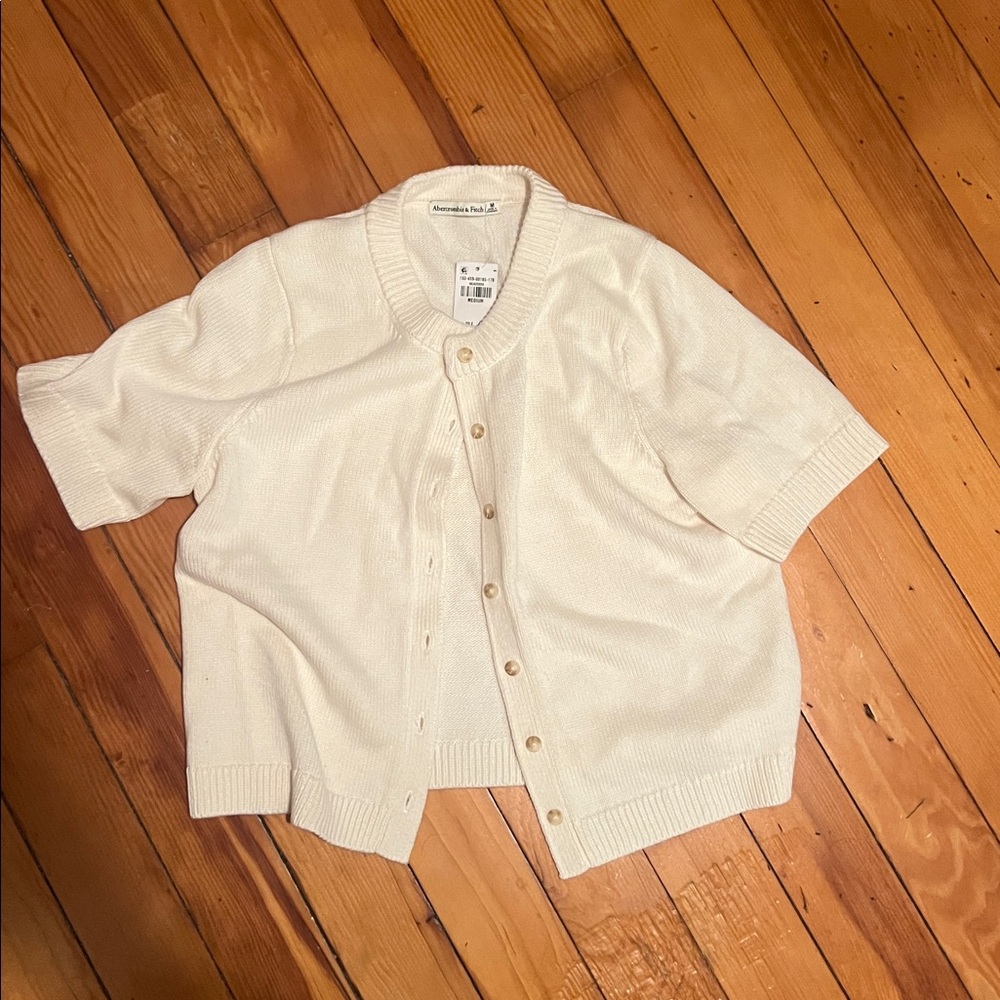 Abercrombie Ivory Button-Up Cardigan